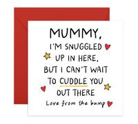 Mummy to Be Card - “Love From the Bump” - New Baby Pregnancy Card for Wife, Expecting Mum, Her, Women - First Mother’s Day or Baby Showers - Comes with Stickers