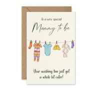 Mummy to Be - Congratulations New Baby Girl or Boy Card - A5 Size | Kraft Brown Envelope | 350gsm Matte Card | Made in the UK | Blank Inside | Perfect for Baby Shower, New Baby & Gender Reveal