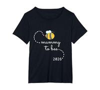 Mummy to Bee 2026 I'm Going to Be A Mum Pregnancy Gender T-Shirt, Women's Plus, Black, 3X