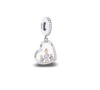 Mummy We Love You Heart Daughter Son Mom Mum Charm Bead Pendant 925 Sterling Silver Dangle Compatible With Pandora Charm Bracelet