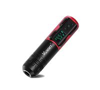 Mummy Wireless Rotary Battery Pen Tattoo Cartridge Machine Rotary Pen with 1800mAh Wireless Power Coreless Motor Digital LED Display Tattoo Equipment Supply(red)