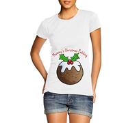 Mummy's Christmas Pudding Pregnancy T Shirt White