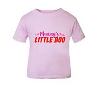 Mummy's Little Boo (Bats Style) Short Sleeve Cotton Toddler t Shirt, 3-4 Years, Pastel Pink