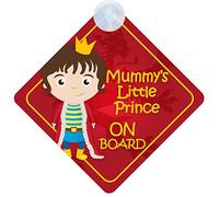 Mummy's Little Prince on Board Car Sign for Child/Baby Boy Non Personalised Character Theme BMLP008