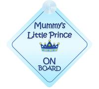 Mummy's Little Prince on Board Car Sign for Children/Baby Boys Non Personalised Character Theme