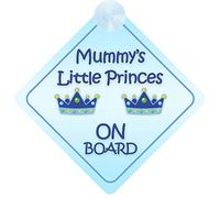 Mummy's Little Princes on Board Car Sign for Children/Baby Boys Non Personalised Character Theme