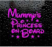 Mummy's Princess On Board Safety Sign Cute Car Decal Vinyl Sticker New