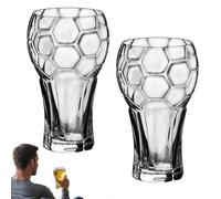 MUMQAQ 2026 World Cups Drinking Glass, Soccer Themed Beer Glasses, Soccer Ball Beer Glasses, Creative Crystal Glass Beers Mug for Bar, Home, Football Fans Gift
