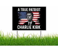 MUMQAQ Charlie Kirk A True Patriot Pray Justice Assassination Shooting Hero Freedom Merch Yard Sign Outdoor Lawn Garden Sign with Metal Stake