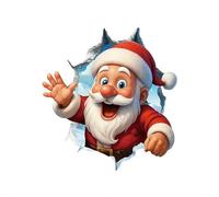 MUMQAQ Christmas Creative Wall Sticker, Santa Claus Broken Wall Cartoon Design Christmas Decals, Peel and Stick Holiday Decorations for Home, Living Room