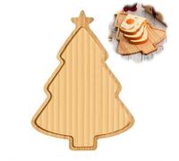 MUMQAQ Christmas Serving Platters Christmas Tree and Santa Hat Shaped Wooden Trays Xmas Bamboo Charcuterie Boards Wood Cheese Cookie Snack Dish Plate for Xmas Holiday Housewarming Table Supply