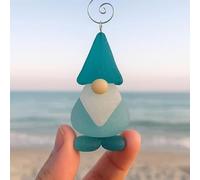 MUMQAQ Coastal Christmas Sea Glass Ornaments, Crafted by Hand Sea Glass Christmas Tree Ornament, Shaped by Nature Hanging sea Art Decor, Xmas Holiday Home Decor Gift