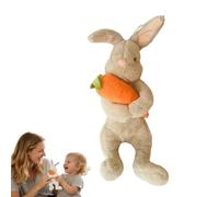MUMQAQ Easter Bunny Tree Topper Decorations, Easter Bunny Plush Toy with Carrot Cute Stuffed Rabbit Doll for Spring Table Decor Companion