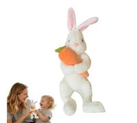 MUMQAQ Easter Bunny Tree Topper Decorations, Easter Bunny Plush Toy with Carrot Cute Stuffed Rabbit Doll for Spring Table Decor Companion