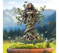 MUMQAQ Fairy Garden Stakes Flat Decor, Elf Garden Stakes Acrylic 2D Flower Pot Stake Garden Ground Insert Fairy Garden Accessories Tree Man Elf Statue Ornaments for Pot Plants Yard Lawn Decor