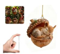 MUMQAQ Forest Animal Acorn Ornaments - Cozy Forest Woodland Christmas Ornaments for Christmas Tree - Animal Decor, Hanging Ornament for Home Decor
