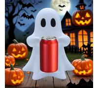MUMQAQ Halloween Ghost Drink Holder Statue, Quirky Ghost Holding Beverage Can, Spooky Beverage Holder Figurine for Home Office Desk Display, Halloween Party Decor for Soda and Coke Fans