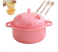 MUMQAQ Microwave Safe Ramen Bowl Set with Lids and Handles, Microwavable Ramen Cooker with Chopsticks, Portable Noodle Bowl for Home Office Dorm Room College Gift, Apartment Essentials