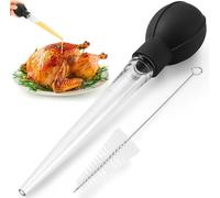 MUMQAQ Premium Turkey Basters for Cooking - Baster Syringe for Hot Liquids - Meat and Food Injector - Essential Thanksgiving Cooking Tool - Turkey Baster Large with Cleaning Brush(Black)