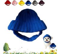 MUMQAQ Red Knit Dog Beanie with Ear Flaps - Warm Winter Hat, Cute Winter Hat for Small Dogs, Soft Stretchy Puppy Cold Weather Headwear for Cold Weather Outdoor Walks & Photos