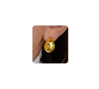 MUMREUES Chunky Gold Earrings for Women Trendy 14K Gold Plated 925 Sterling Silver Post Statement Drop Hoops Hypoallergenic Lightweight Vintage Geometric Jewelry Gifts