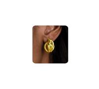 MUMREUES Chunky Gold Earrings for Women Trendy 14K Gold Plated Statement Drop Stud Earrings Hypoallergenic Lightweight Vintage Geometric Earring Jewelry Gifts