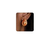 MUMREUES Chunky Rose Gold Earrings for Women Trendy 14K Gold Plated Statement Drop Stud Earrings Hypoallergenic Lightweight Vintage Geometric Earring Jewelry Gifts