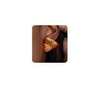 MUMREUES Chunky Rose Gold Earrings for Women Trendy 14K Rose Gold Plated Statement Triangle Stud Earrings Hypoallergenic Lightweight Vintage Geometric Drop Earring Jewelry Gifts