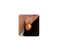 MUMREUES Chunky Rose Gold Earrings for Women Trendy 925 Sterling Silver Post Statement Drop Hoops Hypoallergenic Lightweight Vintage Geometric Jewelry Gifts
