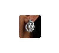 MUMREUES Chunky Silver Earrings for Women Trendy 14K Gold Plated Statement Drop Stud Earrings Hypoallergenic Lightweight Vintage Geometric Earring Jewelry Gifts
