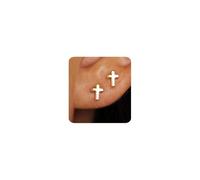 MUMREUES Gold Earrings for Women 14K Gold Plated Cross Stud Earring Dainty Minimalist Simple Small Earrings Jewelry Gift for Her