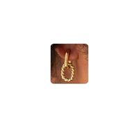 MUMREUES Gold Earrings for Women Double Oval Hoop Paperclip Link Chain Earring Twisted Stripes 9ct Gold Plated Trendy Hypoallergenic Waterproof Dainty Minimalist Simple Earings Jewelry Gift for Her