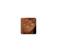 MUMREUES Gold Earrings for Women Trendy 14K Gold Plated Starfish Stud Earring Dainty Lightweight Minimalist Simple Seashell Summer Beach Themed Earring Hypoallergenic Jewelry Gifts for Her