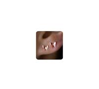 MUMREUES Rose Gold Earrings for Women Butterfly Stud Earring Trendy Hypoallergenic Waterproof Dainty Minimalist Simple Small Studs Jewelry Gift for Her