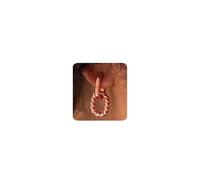MUMREUES Rose Gold Earrings for Women Double Oval Hoop Paperclip Link Chain Earring Twisted Stripes Trendy Hypoallergenic Waterproof Dainty Minimalist Simple Earings Jewelry Gift for Her