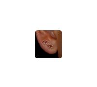 MUMREUES Rose Gold Earrings for Women Ribbon Bow Stud Earring Dainty Minimalist Simple Fashionable Bowknot Earing Hypoallergenic Jewelry Gift for Her Wedding Party