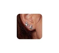MUMREUES Silver Earrings for Women Sparkling Star Stud Earring Universe Earing Trendy Hypoallergenic Waterproof Dainty Minimalist Simple Jewelry Gifts for Her