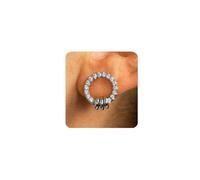 MUMREUES Silver Earrings for Women Trendy 14K White Gold Plated Cubic Zirconia Stud Earrings Small Dainty Hypoallergenic Round Earrings Jewelry Gifts for Her