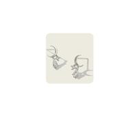MUMREUES Silver Earrings for Women Trendy 14K White Gold Plated Moon Stud Earrings Small Dainty Minimalist Cubic Zirconia Cartilage Jewelry Gifts for Her