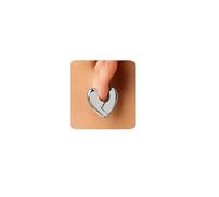 MUMREUES Sliver Earrings for Women Chunky Heart Huggie Hoops Earring 925 Sterling Silver Post Trendy Hypoallergenic Waterproof Dainty Earings Jewelry Gift for Her