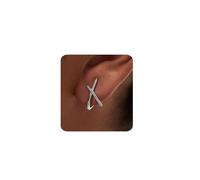 MUMREUES Sterling Silver Earrings for Women Trendy 14K White Gold Plated Cubic Zirconia Diamond Stud Earrings 925 Sterling Silver Post Minimalist Lightweight Hypoallergenic Simple Jewelry Gift for Her