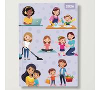 Mum's Busy Diary - 2026 Red Robin A5 Padded Diary Planner Home Organiser