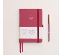MUM's Diary 2026 (Raspberry) - Medium sized 2026 diary - Jan to Dec 2026 Week-To-View with 4 column GRID layout - organise the scheduling chaos of busy family life
