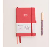 MUM's Diary 2026 (Tomato) - Medium sized 2026 diary - Jan to Dec 2026 Week-To-View with 4 column GRID layout - organise the scheduling chaos of busy family life
