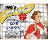 Mum's Laundry Service Funny Retro Vintage - Vintage - Style Metal Sign - 3 Sizes To Choose - Home Decor - Unique Gift
