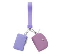 Mum's memory Mini Zip Around Wristlet Wallet for Women Dual Pouch Wristlet Portable Keychain Wallet Coin Purse Mini Women Coin Pocket, Purple, Bb009