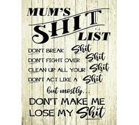 Mum'S Shit List Wall Decor Kitchen Decor Wall Decor Poster Metal Sign 8X12 Inches