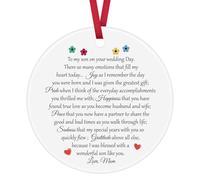 Mum's Wedding Ceramic Ornament Sign for Son's Marriage Day Decor