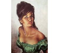 mumscraftybits Fine art print/poster Tina in a green dress by J H Lynch printed on 230gsm photo quality paper size A3