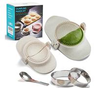 MUMSUNG 6 Inch Empanada Maker Press, Extra Large Dumpling Maker Set with Dough Cutter, Dumpling Mold Set for Pierogi, Pastelitos, Calzone, Turnovers, Chinese Dumpling-2Sizes 6"+4"